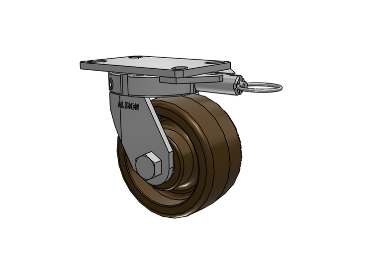 330 Series Top Plate Swivel Caster with 6 x 3 Reddish-Green Phenolic Resin TR - Phenolic (High Heat) Wheel