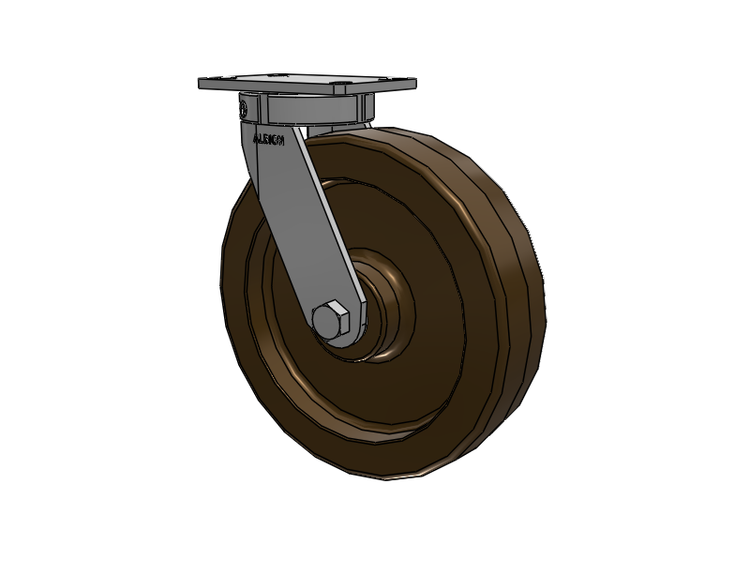 330 Series Top Plate Swivel Caster with 12 x 3 Reddish-Green Phenolic Resin TR - Phenolic (High Heat) Wheel