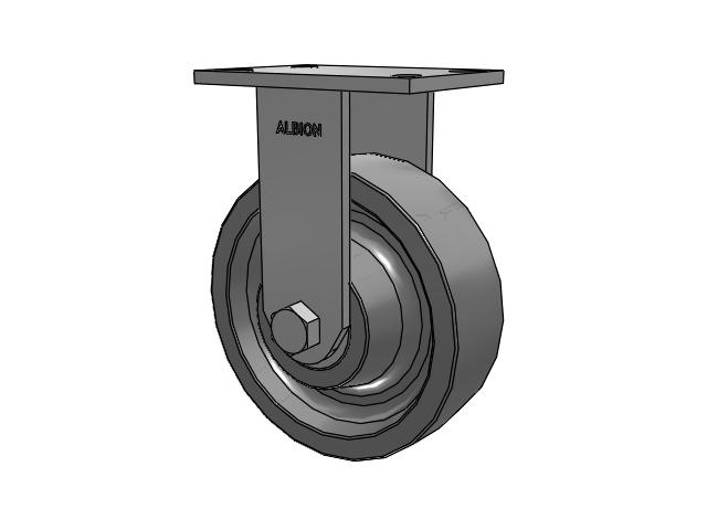 330 Series Top Plate Rigid Caster with 8 x 2.5 Grey Polyurethane XP - X-treme Plus Solid Polyurethane Wheel