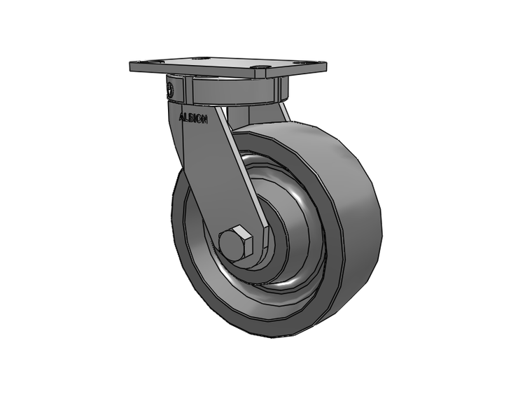 330 Series Top Plate Swivel Caster with 8 x 3 Grey Polyurethane XP - X-treme Plus Solid Polyurethane Wheel