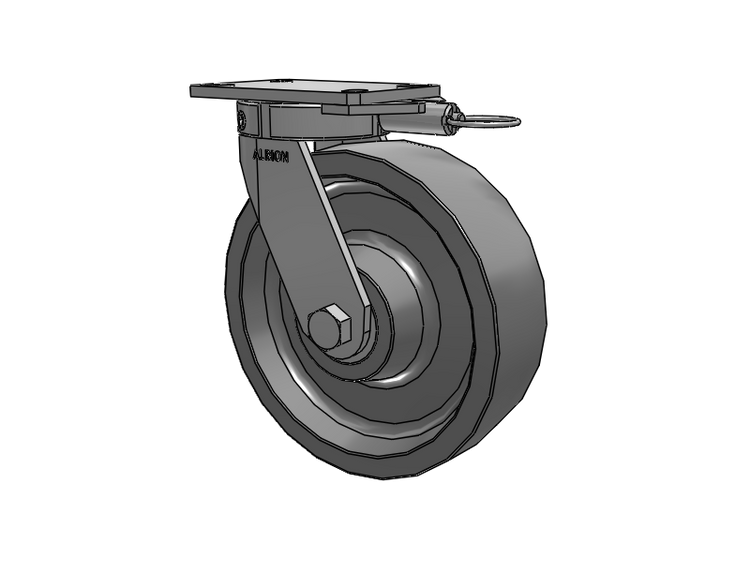 330 Series Top Plate Swivel Caster with 10 x 3 Grey Polyurethane XP - X-treme Plus Solid Polyurethane Wheel