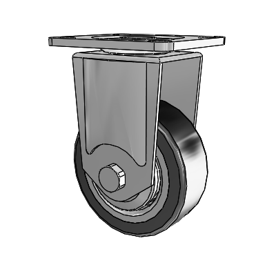 364/367 Antistatic Top Plate Rigid Caster with 3.15 x 1.125 Black TPR (Crown) Wheel