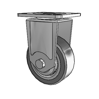 364/367 Top Plate Rigid Caster with 3.15 x 1.125 Grey TPR (Rubber on Metal Disc) Wheel