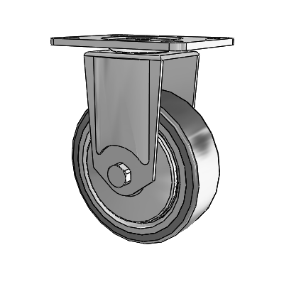 364/367 Top Plate Rigid Caster with 4 x 1.25 Grey TPR (Rubber on Metal Disc) Wheel
