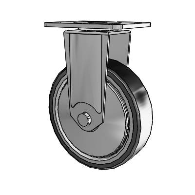 364/367 Antistatic Top Plate Rigid Caster with 5 x 1.25 Black TPR (Crown) Wheel