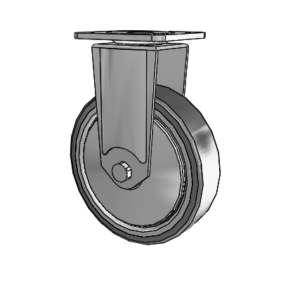 364/367 Top Plate Rigid Caster with 5 x 1.25 Grey TPR (Rubber on Metal Disc) Wheel
