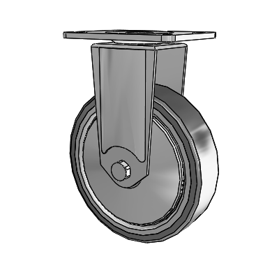 364/367 Top Plate Rigid Caster with 5 x 1.25 Grey TPR (Rubber on Metal Disc) Wheel