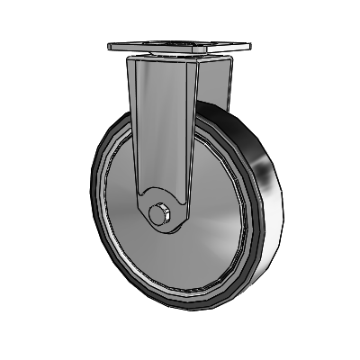 364/367 Antistatic Top Plate Rigid Caster with 6 x 1.25 Black TPR (Crown) Wheel