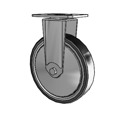364/367 Antistatic Top Plate Rigid Caster with 6 x 1.25 Black TPR (Crown) Wheel