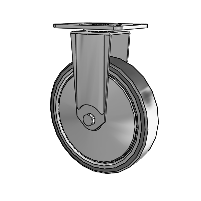 364/367 Top Plate Rigid Caster with 6 x 1.25 Grey TPR (Rubber on Metal Disc) Wheel