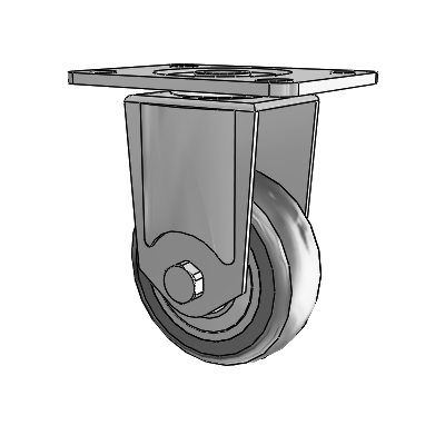 364/367 Top Plate Rigid Caster with 3.15 x 1.125 Grey TPR (Round) Wheel
