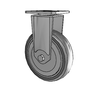 364/367 Top Plate Rigid Caster with 5 x 1.25 Grey TPR (Round) Wheel