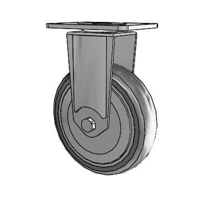 364/367 Top Plate Rigid Caster with 5 x 1.25 Grey TPR (Round) Wheel