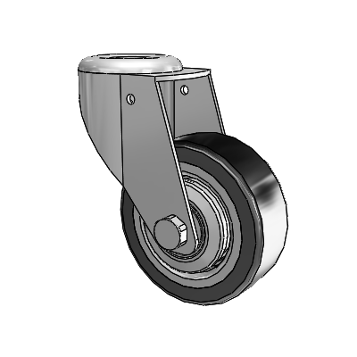 364/367 Antistatic Hollow Kingpin Swivel Caster with 3.15 x 1.125 Black TPR (Crown) Wheel