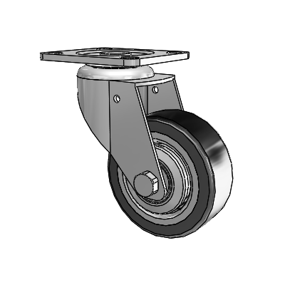 364/367 Antistatic Top Plate Swivel Caster with 3.15 x 1.125 Black TPR (Crown) Wheel