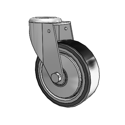 364/367 Antistatic Hollow Kingpin Swivel Caster with 4 x 1.25 Black TPR (Crown) Wheel