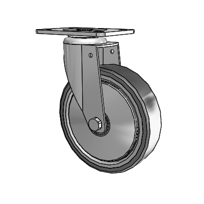 364/367 Top Plate Swivel Caster with 5 x 1.25 Grey TPR (Rubber on Metal Disc) Wheel