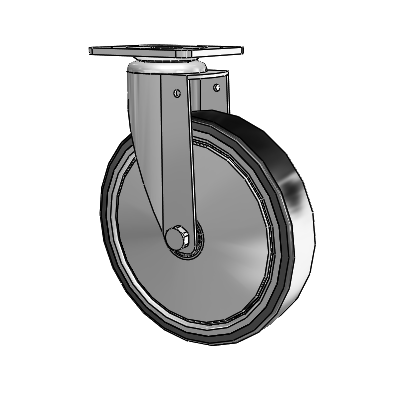 364/367 Antistatic Top Plate Swivel Caster with 6 x 1.25 Black TPR (Crown) Wheel