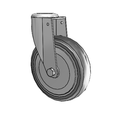 364/367 Antistatic Hollow Kingpin Swivel Caster with 5 x 1.25 Grey TPR (Round) Wheel