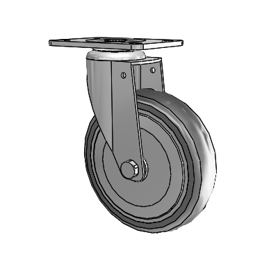 364/367 Antistatic Top Plate Swivel Caster with 5 x 1.25 Grey TPR (Round) Wheel