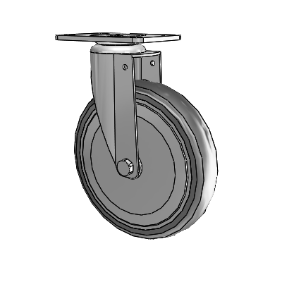 364/367 Antistatic Top Plate Swivel Caster with 6 x 1.25 Grey TPR (Round) Wheel