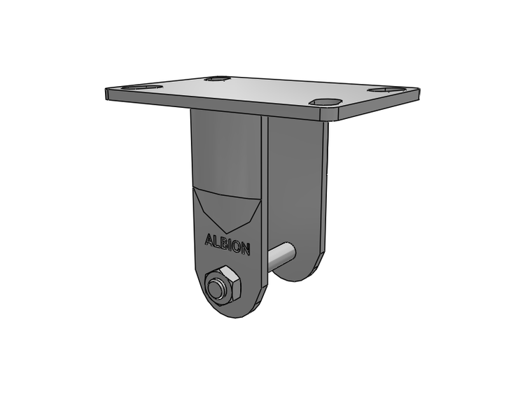 38 Series Maintenance Free Top Plate Rigid Caster with 6 x 2 Black Polymer NX - Trionix High Impact Polymer Wheel