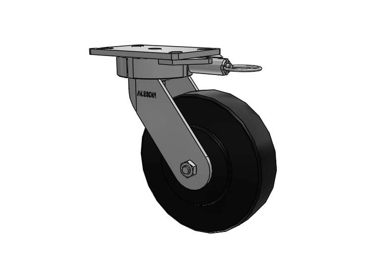 38 Series Maintenance Free Top Plate Swivel Caster with 8 x 2 Black Polymer NX - Trionix High Impact Polymer Wheel