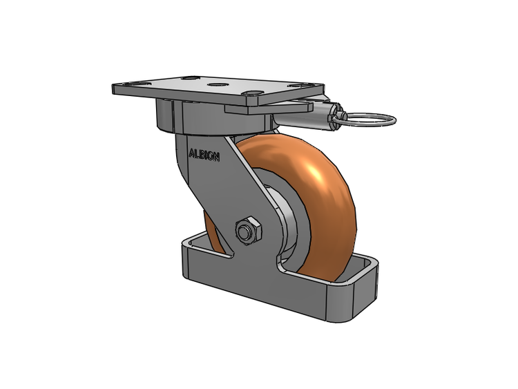 38 Series Maintenance Free Top Plate Swivel Caster with 6 x 2 Butterscotch Tread on Aluminum Core PM - Round Polyurethane (Aluminum Core) Wheel