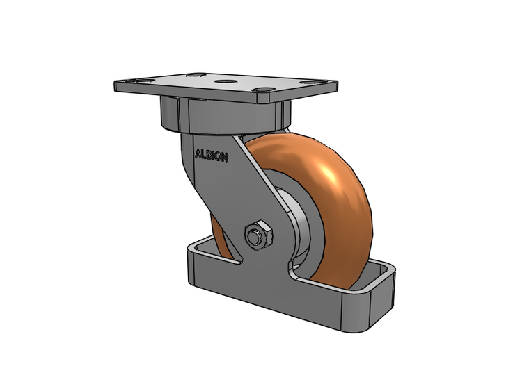 38 Series Maintenance Free Top Plate Swivel Caster with 6 x 2 Butterscotch Tread on Aluminum Core PM - Round Polyurethane (Aluminum Core) Wheel