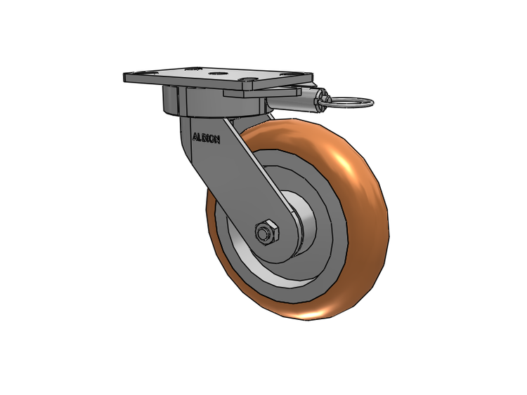 38 Series Maintenance Free Top Plate Swivel Caster with 8 x 2 Butterscotch Tread on Aluminum Core PM - Round Polyurethane (Aluminum Core) Wheel