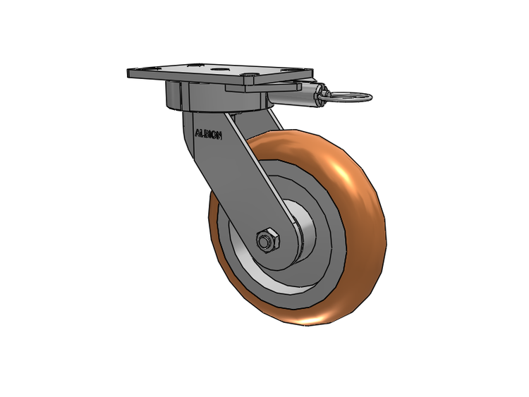 38 Series Maintenance Free Top Plate Swivel Caster with 8 x 2 Butterscotch Tread on Aluminum Core PM - Round Polyurethane (Aluminum Core) Wheel