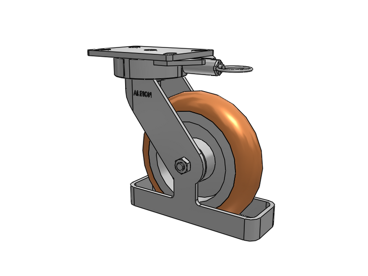 38 Series Maintenance Free Top Plate Swivel Caster with 8 x 2 Butterscotch Tread on Aluminum Core PM - Round Polyurethane (Aluminum Core) Wheel