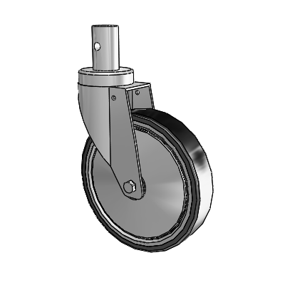 Central Locking Stem Swivel Caster with 6 x 1.25 32C Antistatic Natural Rubber Wheel and Central Locking - Free Swivel Brake