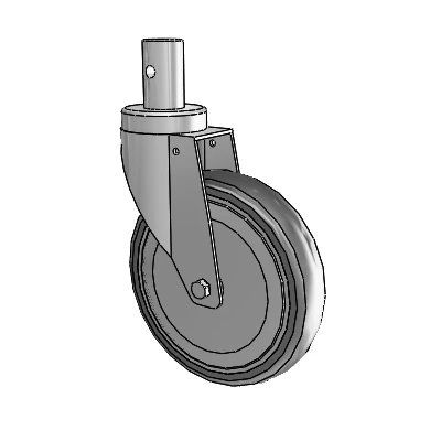 Central Locking Stem Swivel Caster with 6 x 1.25 35K TPR Wheel and Central Locking - Free Swivel Brake