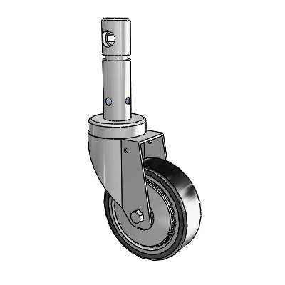 Central Locking Stem Swivel Caster with 4 x 1.25 32C Antistatic Natural Rubber Wheel and Total Lock Brake
