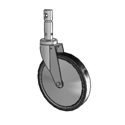 Central Locking Stem Swivel Caster with 8 x 1.25 32C Antistatic Natural Rubber Wheel and Total Lock Brake