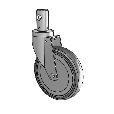 Central Locking Stem Swivel Caster with 6 x 1.25 35K TPR Wheel and Total Lock Brake