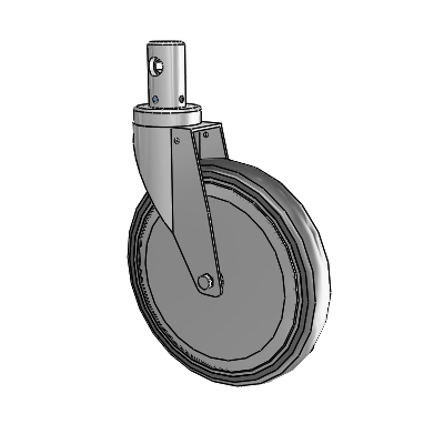 Central Locking Stem Swivel Caster with 8 x 1.25 35K TPR Wheel and Total Lock Brake