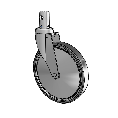 Central Locking Stem Swivel Caster with 8 x 1.25 32C Natural Rubber Wheel and Total and Direction Lock Brake