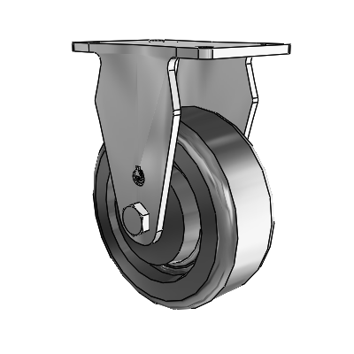 30 Series Top Plate Zinc Rigid Caster with 4 x 1.5 Phenolic Wheel