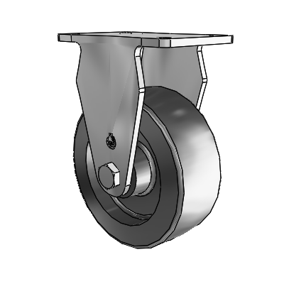 30 Series Top Plate Zinc Rigid Caster with 4 x 1.5 Hi-Temp Resin Wheel