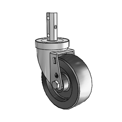 30 Series Octagon Stem Zinc Swivel Caster with 4 x 1.5 Hi-Temp Resin Wheel