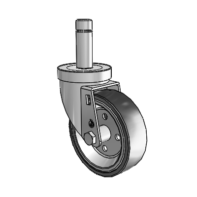 30 Series Grip Ring Zinc Swivel Caster with 4 x 1.25 Welded Disc Polyurethane Wheel