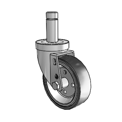 30 Series Grip Ring Zinc Swivel Caster with 4 x 1.25 Welded Disc Polyurethane Wheel