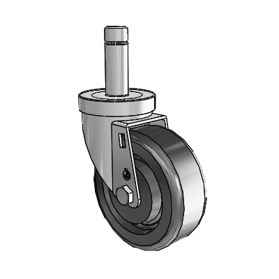30 Series Grip Ring Zinc Swivel Caster with 4 x 1.5 Phenolic Wheel
