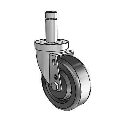 30 Series Grip Ring Zinc Swivel Caster with 4 x 1.5 Phenolic Wheel
