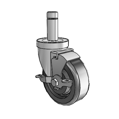 30 Series Grip Ring Zinc Swivel Caster with 4 x 1.5 Phenolic Wheel and VertiLoc Brake