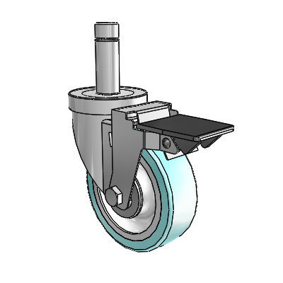 30 Series Grip Ring Zinc Swivel Caster with 4 x 1.25 Advantage Health Wheel and PosiLoc Brake