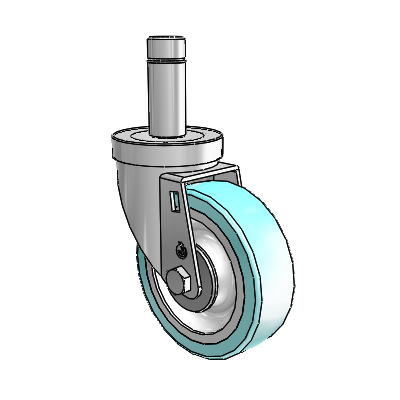 30 Series Grip Ring Zinc Swivel Caster with 4 x 1.25 Advantage Health Wheel