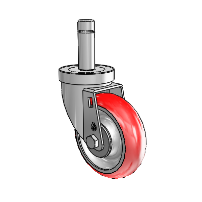 30 Series Grip Ring Zinc Swivel Caster with 4 x 1.25 Advantage Heat (Round) Wheel